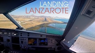 CockpitSeries Airbus A319 Landing in Lanzarote Airport [upl. by Ekihc]