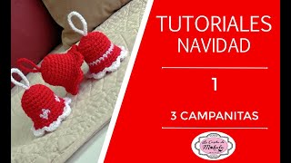 🍀 TUTORIAL DE NAVIDAD 1 Aprende a tejer CAMPANITAS NAVIDEÑAS a crochet  Christmas Bell Ornament [upl. by Dina]