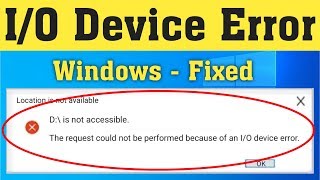 Fix The Request Could Not be Performed Because of an IO Device Error [upl. by Acirem31]