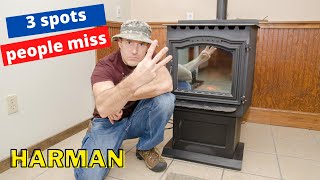 3 places to NOT FORGET to clean on your harman pellet stove P series [upl. by Alvie]