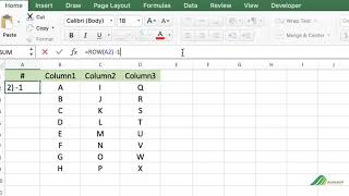 How to Number Rows Using the Row Function in Excel [upl. by Kcirdnekel]