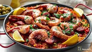 Paella with Prawns and Chorizo Recipe [upl. by Bronk]