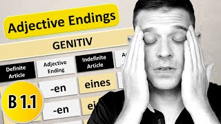 Die Adjektivdeklination im Genitiv  German adjective endings in Genitive [upl. by Etam380]