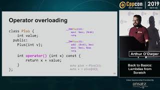 Back to Basics Lambdas from Scratch  Arthur ODwyer  CppCon 2019 [upl. by Anaihk828]