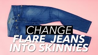 How to Make Skinny Jeans from Flare or Boot Cut Jeans  WITHWENDY [upl. by Harlow]