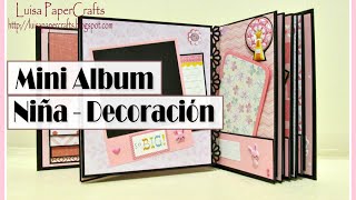 Mini Album para Niña Parte 2 Decoración  Tutorial Scrapbook  Luisa PaperCrafts [upl. by Tychon]