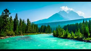 Bow River with Beautiful Turquoise Water Sound Flowing River Nature Sounds White Noise for Sleep [upl. by Walton]