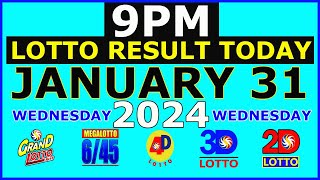 9pm Lotto Result Today January 31 2024 Wednesday [upl. by Elliott590]