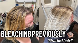 HOW TO LIGHTEN UP PREVIOUSLY BLEACHED HAIR WITOUT BREAKING IT OFF [upl. by Gerdy870]