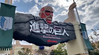 Attack on Titan at Universal Studios Japan [upl. by Onairotciv]