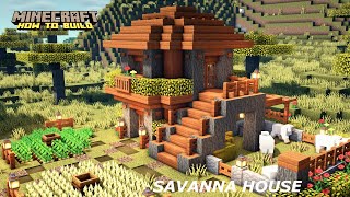 Minecraft How to build a Savanna House  Acacia House Tutorial [upl. by Kreiner]