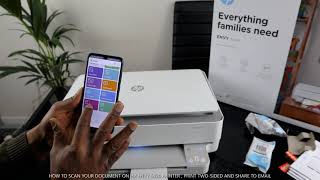 HOW TO SCAN YOUR DOCUMENT ON HP ENVY 6020 PRINTER  PRINT TWO SIDED AND SHARE TO EMAIL [upl. by Langill]