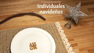 Individuales navideños a crochet paso a paso  Decoración navideña a crochet [upl. by Nylcsoj]