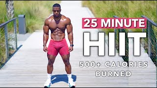 NO EQUIPMENT FULL BODY HIIT 25 MINUTES  BURN UP TO 500 CALORIES [upl. by Leahci]