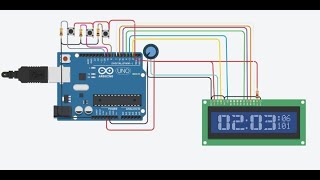 Digital Clock Using Arduino TINKERCAD [upl. by Schmidt]