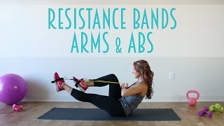 Resistance Band Arms amp Abs Workout [upl. by Lenad]