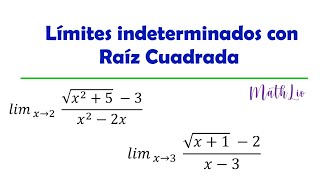 Límites indeterminados con raíz cuadrada [upl. by Ajnin]