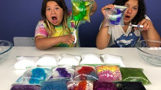 MAKING SLIME WITH BAGS  SLIME BAG TUTORIAL [upl. by Sopher886]