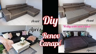 Renovation relooking dun canapé tuto How to reupholster a sofa make over an old sofa DIY ASMR tuto [upl. by Kenyon]