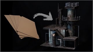 40k Terrain from ONLY CARDBOARD  Warhammer 40000 Necromunda Kill Team Industrial Tutorial [upl. by Eiramait]