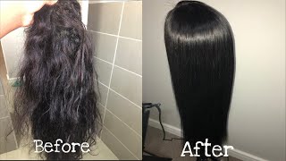 HOW TO Revive your Human hair wig with fabric softener [upl. by Nealson61]