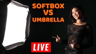 Umbrella vs Softbox  LIVE Photoshoot [upl. by Eatnuahs]