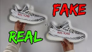 REAL VS FAKE ADIDAS YEEZY BOOST 350 V2 ZEBRA COMPARISON 2020 VERSION [upl. by Billat]