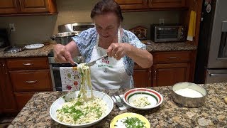 Italian Grandma Makes Fettuccine Alfredo [upl. by Idolem]