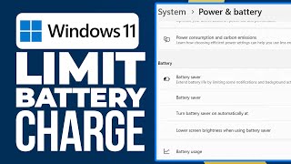 How to Limit Battery Charge in Windows 11 Tutorial [upl. by Hernando]