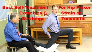 Hip Flexor StrainTendonitis Best Stretches Exercises amp SelfTreatment [upl. by Asiul]