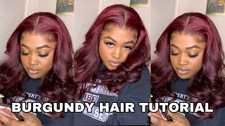 HOW TO DYE HAIR BURGUNDY WITHOUT BLEACH  BEGINNER FRIENDLY [upl. by Nurse]