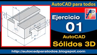 AutoCAD 3D  Ejercicio 01 [upl. by Naffets4]