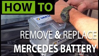 HOW TO Replace amp Install Mercedes Car Battery  Reset Electrical Systems [upl. by Snider153]