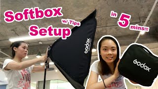 Camera amp Gear HOW TO SET UP SOFTBOX with speedlight Godox 80cm Flash Softbox  S2 Bracket Mount [upl. by Vaasta]