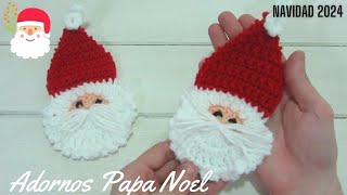 Tejé Adornos Navideños de Papa Noel a Crochet  Paso a Paso [upl. by Aiello326]