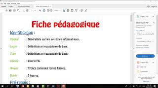 Exemple fiche pédagogique partie 1 [upl. by Asselim]