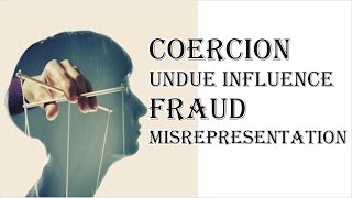 Coercion Undue Influence Fraud Misrepresentation  Indian Contract Act 1872  Law Guru [upl. by Dominik]