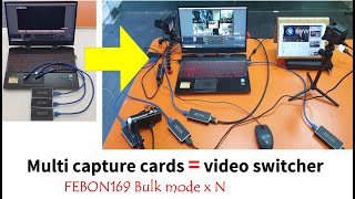 Multi hdmi capture cards on a pc with OBS  Bulk mode  replace video switcher [upl. by Ardried123]