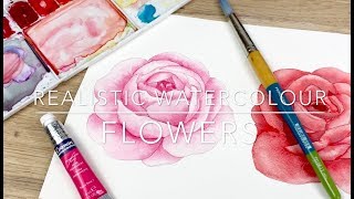 Easy Realistic Watercolour Flowers [upl. by Airotcivairam]