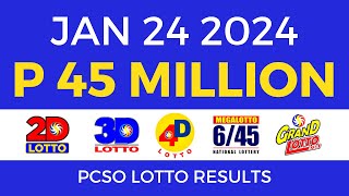 Lotto Result January 24 2024 9pm PCSO [upl. by Akili742]