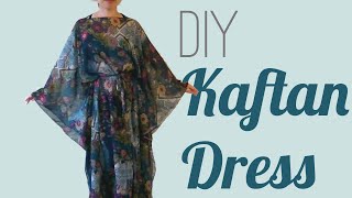 Easy DIY Kaftan Dress  Cover Up [upl. by Elurd]