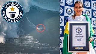 Largest wave surfed female  Guinness World Records [upl. by Shapiro]