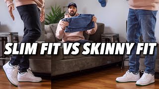 SLIM FIT DENIM VS SKINNY JEANS  WHICH IS BETTER MENS FASHION TIPS [upl. by Wolfort]