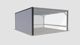 Steel Metal Shed Carport Assembly [upl. by Ecirtak]