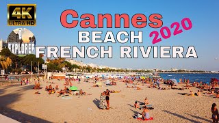 🇫🇷Walking in CANNES beachFRENCH RIVIERA 2020【4K】 [upl. by Dnalevets]