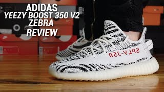 ADIDAS YEEZY 350 V2 ZEBRA REVIEW [upl. by Onavlis388]