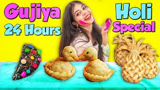 I only ate Gujiya for 24 hours Yumm Chocolate amp Colourfull Holi Hai💃 [upl. by Haig35]