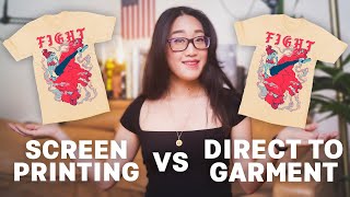 Print On Demand DTG vs Screen Printing Tshirt Print Quality Review l Make Money As An Artist [upl. by Shuman]