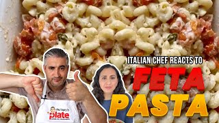 Italian Chef Reacts to Viral BAKED FETA CHEESE PASTA from TikTok [upl. by Ahsiuqat]