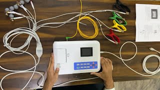 How to use ECG machine Contec 3 channel ECG CMS300GA setup and installation with all settings [upl. by Mahgem]